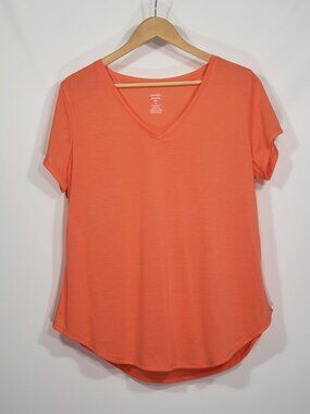 Jennifer Lauren  Orange T-shirt  v-neck  Women's 2X
